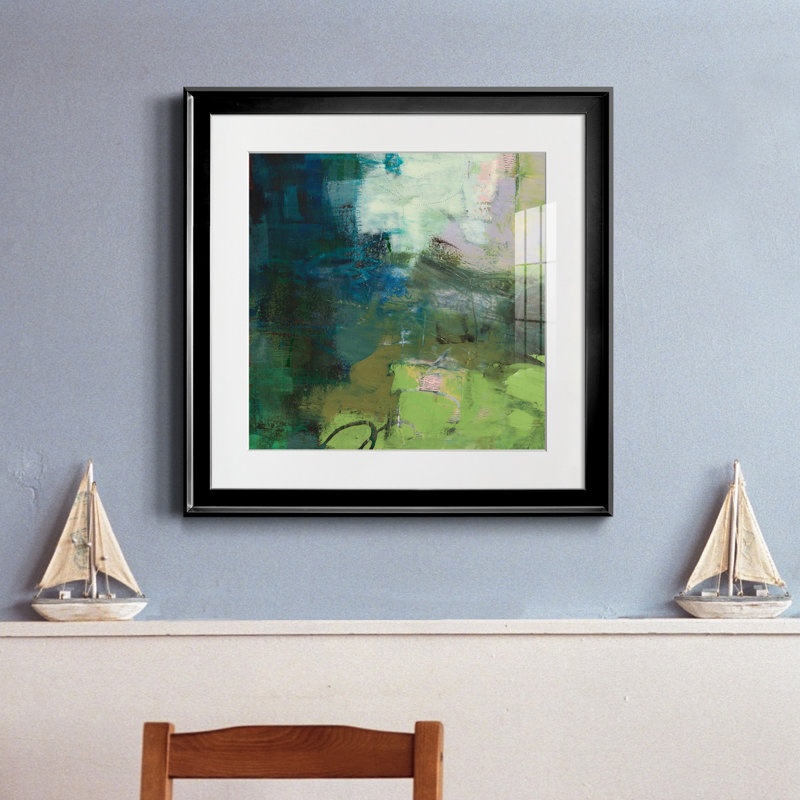 " Custom Stone VI ", Black Framed, 16" H x 16" W x 1" H