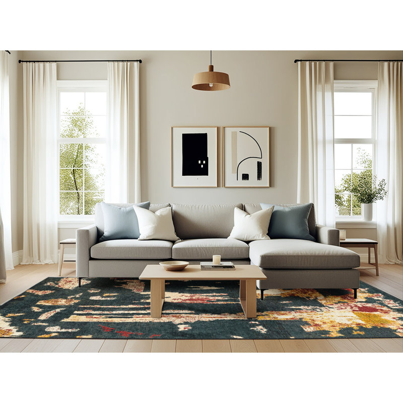 Tapis abstrait moderne 4265, Rectangle 6 pi x 9 pi