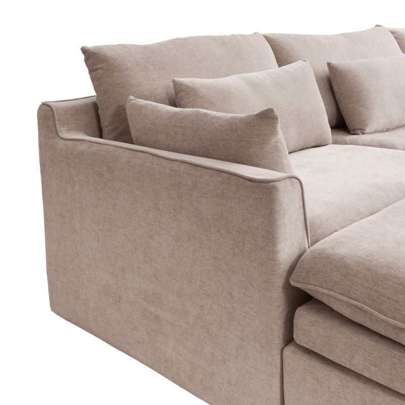Fauteuil d'appoint d'angle rembourré et modulaire, Khaki