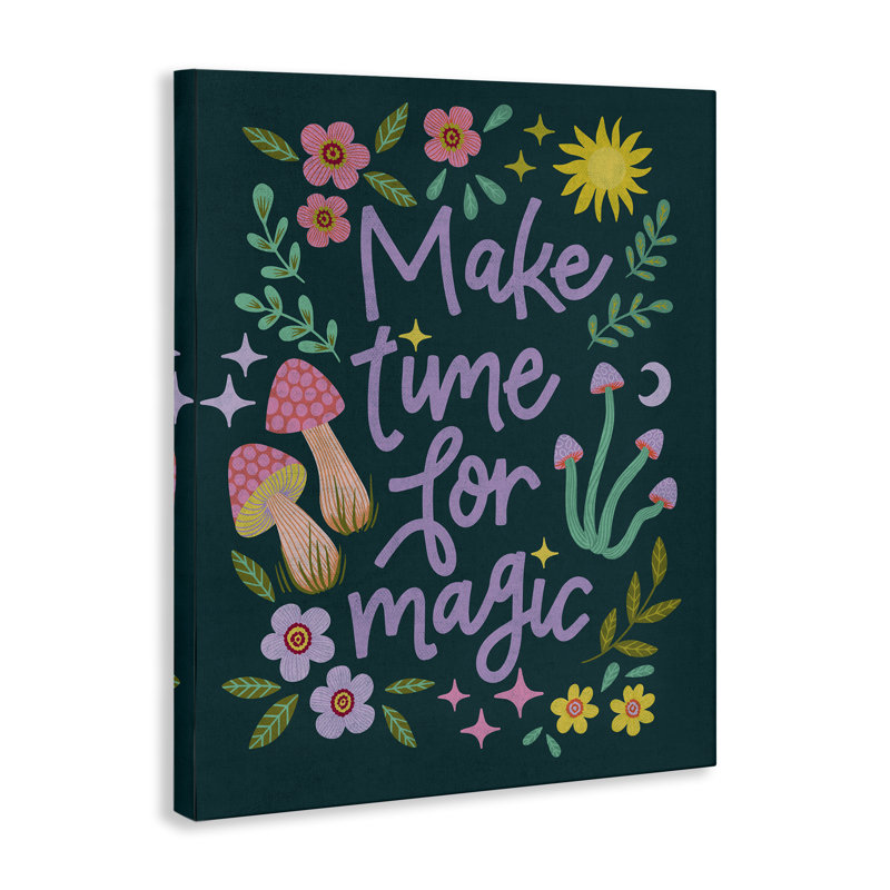 "Time for Magic with Florals", art mural sur toile par Caroline Alfreds, H 20 po x l 16 po