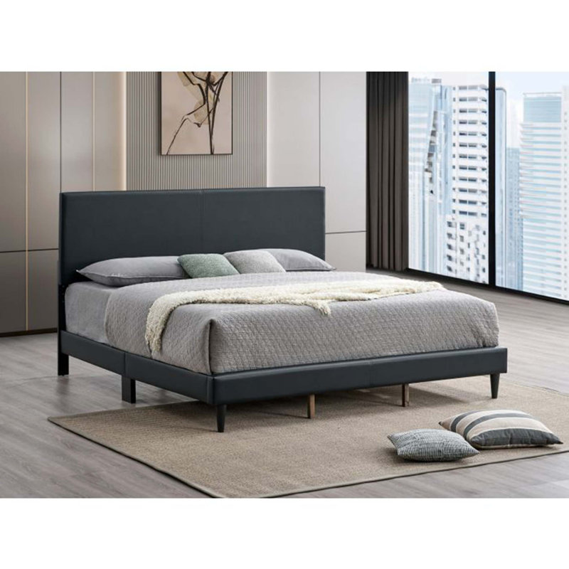 Lit Baron (matelas non inclus), Noir, noir, noir, noir, Très grand lit