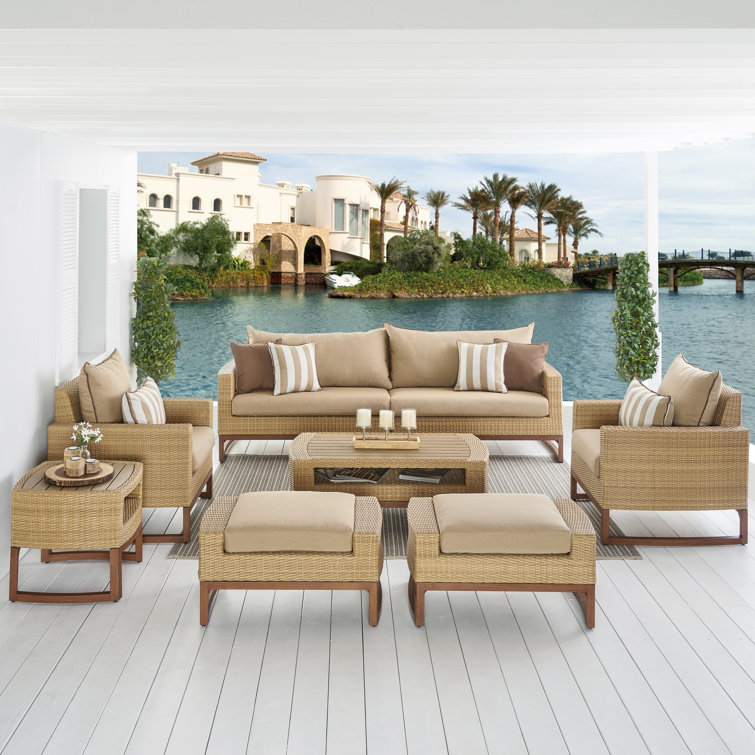 Tullio 8 - Person Patio Conversation Sets with Sunbrella® Cushions