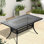 Rust- Cast Aluminum Patio Dining Table - 27.78'' High, 6 58.93X34.5 Inch Table, Black, Umbrella Hole, Protected, 6 Seating