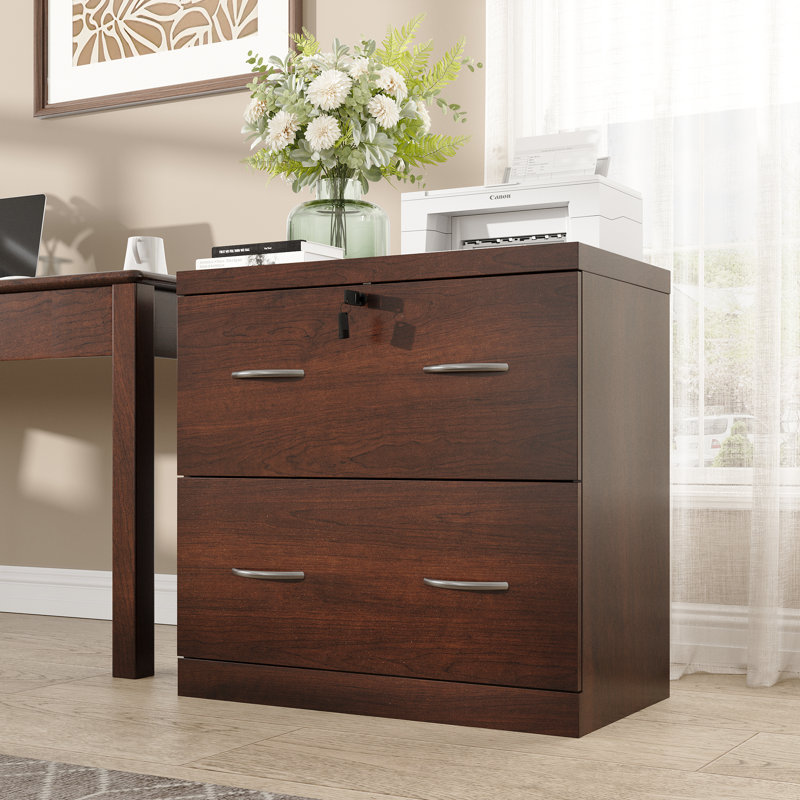 2-Drawer Home Office File Cabinet With Lock, Lateral Filing Cabinet For  For Letter/Legal/A4 Size File Folders, Brown