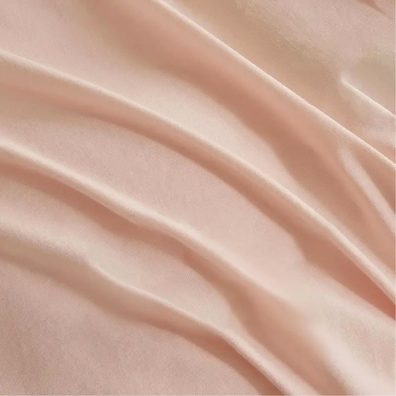 Housse de couette plissée Simply Clean, Housse de couette simple + 2 taies d'oreiller, Rose