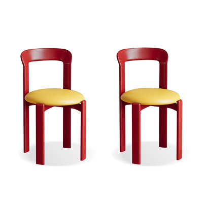 Chaise d'appoint jaune et rouge (ensemble de 2)