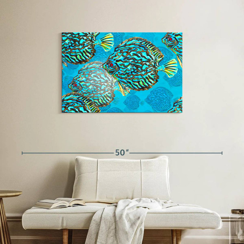 Poisson discus turquoise, H 24 po x l 36 po