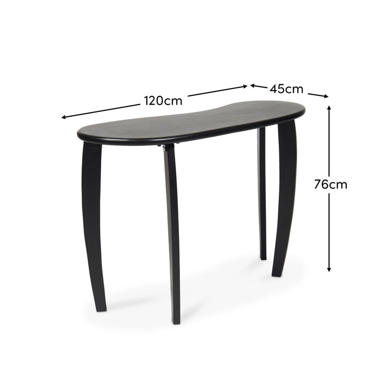 120cm Solid Wood Console Table, Black