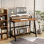 Bureau d'ordinateur 31,5 po pour petits espaces, bureau de bureau moderne avec tablette de rangement et support pour écran-392189958