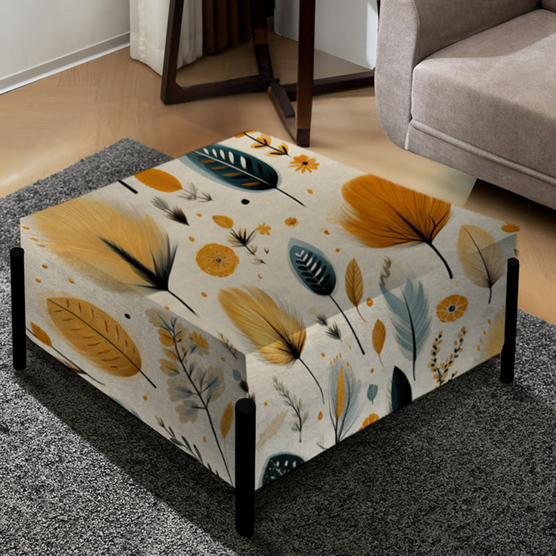Nature Inspired Wanderer Boho Pattern - Botanical Large Square Ottoman