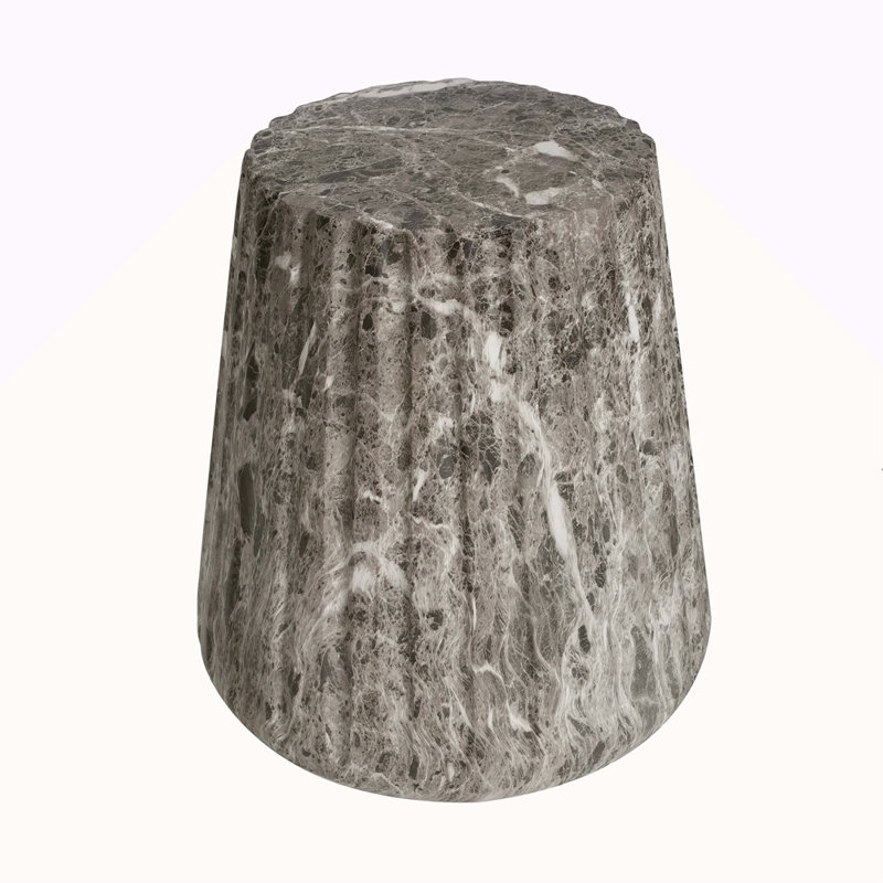Outdoor Cleme Carved Side Table, Brown