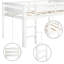 Lit simple mezzanine en bois massif blanc. Améliorez l'espace de votre chambre à coucher. Inclus. Élégant. Le cadre 79,5 po x l 42,7 po x L 44,8 po maximise l'espace et la durabilité.