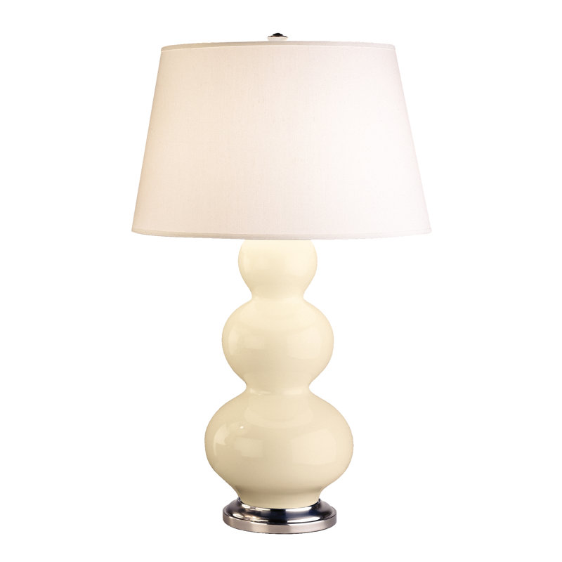 Triple Gourd Table Lamp, Bone/Antique Silver