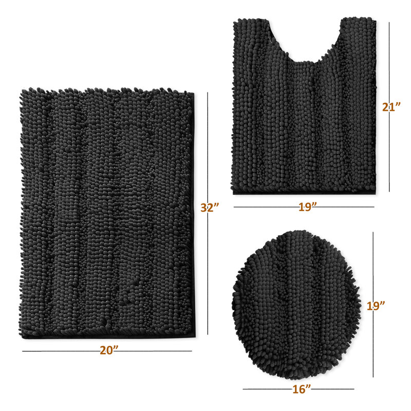 Ensemble de tapis de bain Peletier, Noir