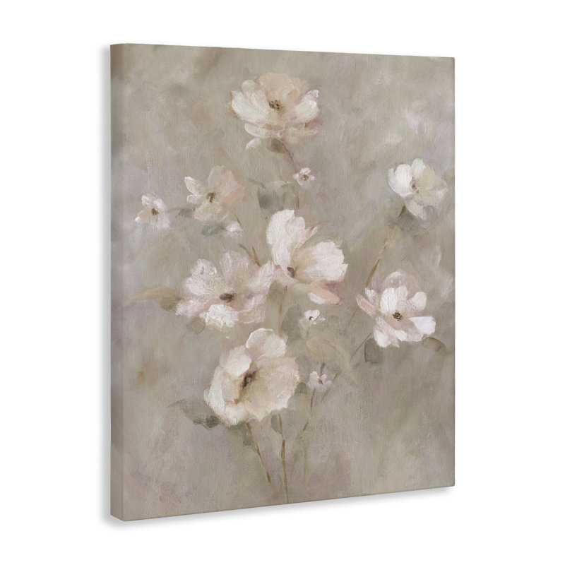 Toile à motif floral délicat, rosé, par Carol Robinson, H 48 po x l 36 po