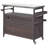 Outdoor Kitchen Island Grill Cart, Rolling Bar Cart With Storage Cabinet, Farmhouse Solid Wood Stainless Steel Top, Spice & Towel Rack, Dark Brown-1449566258