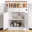 Corner Display Cabinet with Human Body Sensor RGB Lights, Wine Cabinet Liquor Stand with Glass Holder-1576863188