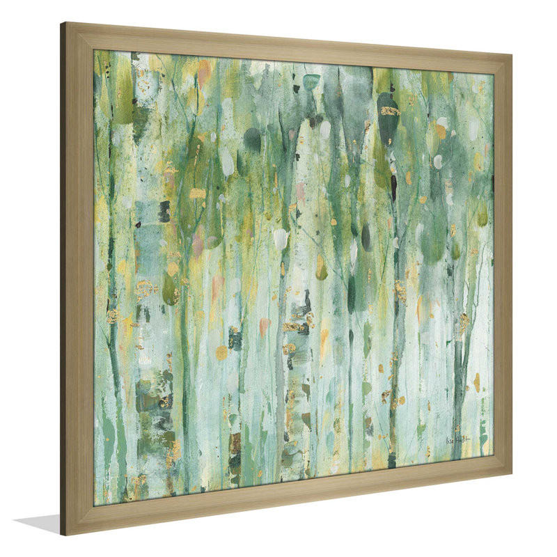 «The Forest III», reproduction de peinture à l'aquarelle, H 25,5 po x l 25,5 po x P 1 po, Encadrement champagne
