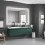 Miroir de salle de bain 60 po x 48 po à DEL avec façade et rétroéclairage, miroir de meuble-lavabo mural avec cadre en aluminium, antibuée, mémoire, 3 couleurs, gradation continue-865201574-865201579