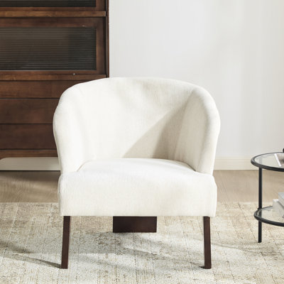 Chaise d'appoint d'inspiration Mid-Century avec pieds incurvés en bois, siège moelleux pour les petits appartements, coins de détente de 24,02 lb,