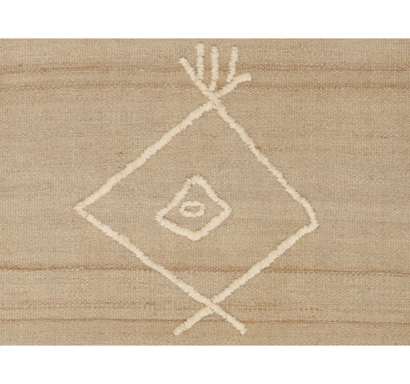 Tapis zone beige handwoven à tissage plat