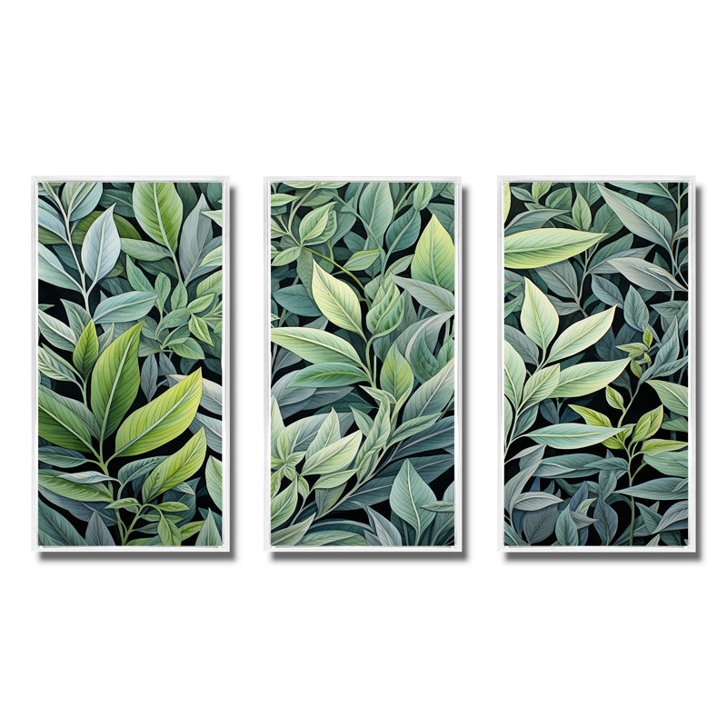 Herbes, sauge, sagesse 2, art floral, Cadre flottant blanc, H 32 po x l 48 po