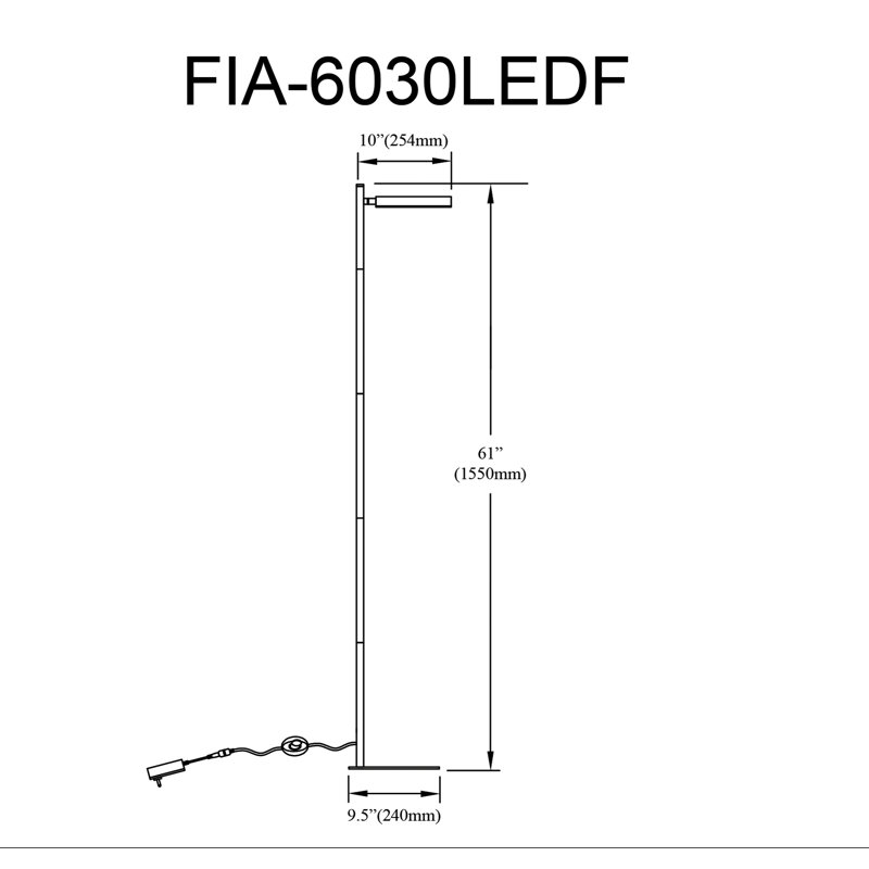 Patpong 60.5'' LED Task Floor Lamp, Satin