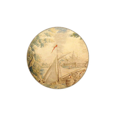 Washable Ship Sea Patterned Modern Woven Area Rug