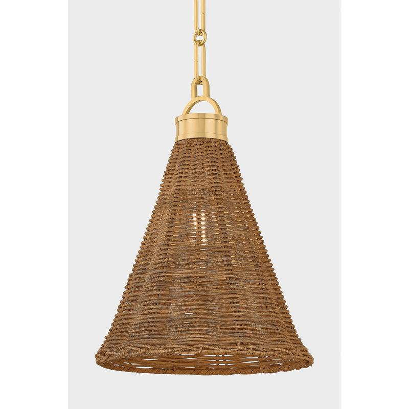 Kensington Pendant in Aged Brass by Mark D. Sikes, 15 W, 13" H x 10" W x 10" D