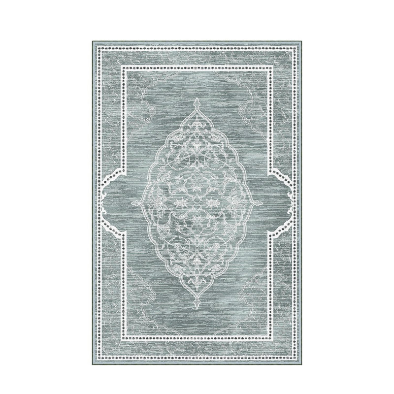 Stylish Hall Carpet (3.3 x 6.6 ft), 100% Polyester, 0.3 in Pile Height | Antibacterial, Non-Slip PVC Felt Dot Underside | Machine Washable, 3D Digital Print, Durable & Easy to Clean | Perfect for Entryway & Living Areas