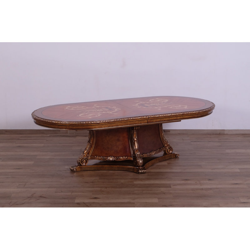 Oval Mahogany Wood Dining Table, Parisian Bronze, 31" H x 122" L  x 50" D