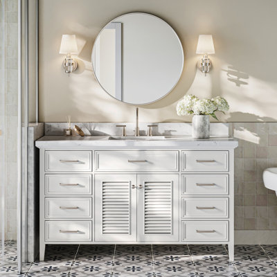 Bodhin 60.25'' Single Bathroom Vanity with Carrara Quartz Top