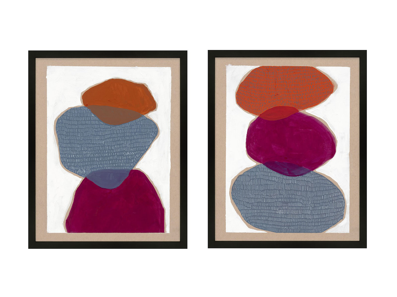 Leola "Counterbalance" 2-Piece Painting Set, 38" H x 30" W x 1.25" D, Black