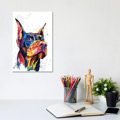 Doberman 1 Piece Wrapped Canvas Painting
