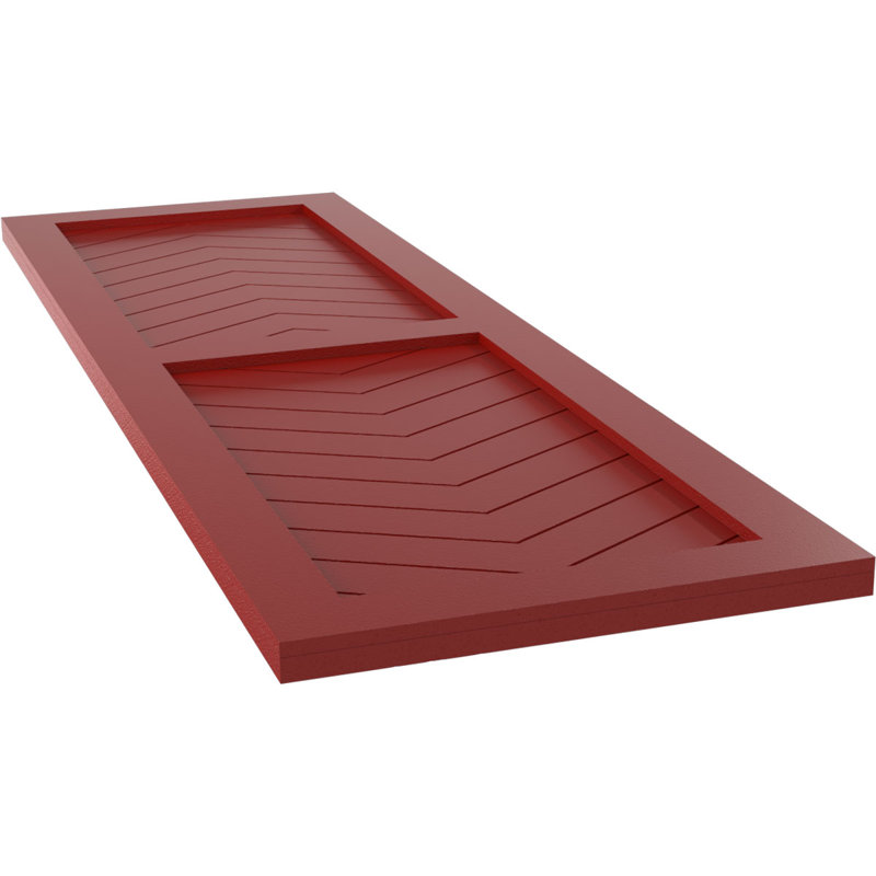 Volets à fixation fixe en PVC à deux panneaux de style moderne True Fit, 15", Rouge feu, 49"