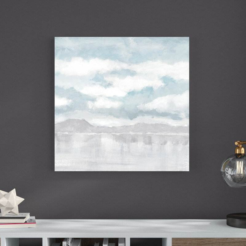 Reproduction d’art sur toile recouverte de ciel bleu gris, H 30 po x l 30 po