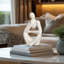 Sculpture moderne homme pensant (blanc cassé)-401618914