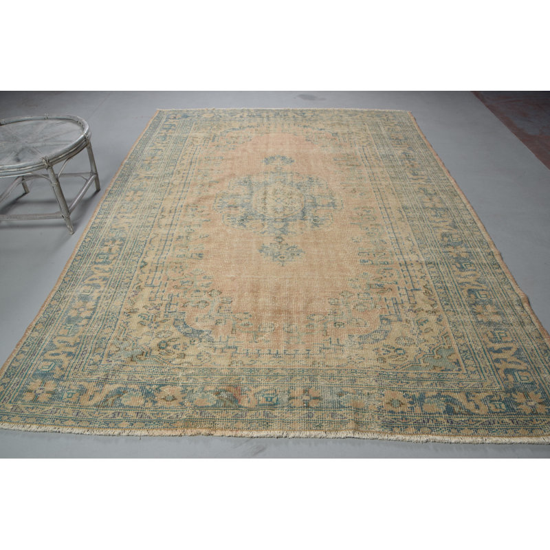 Tapis turc Oushak antique tissé à la main