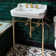Whitehaus Collection 23" Console with Integrated Rectangular Bowl, Brass Leg Support and Side Towel Bar