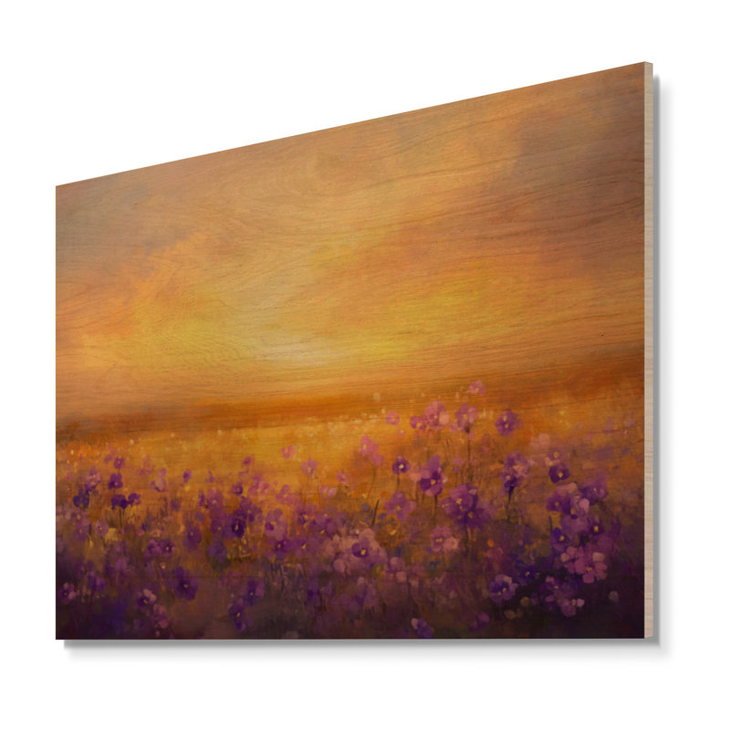 Muldowney I - art mural floral en bois, H 24 po x l 32 po, Rectangulaire