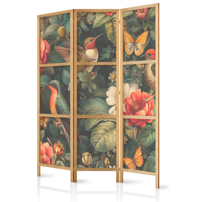 171cm H Solid Wood Folding Room Divider