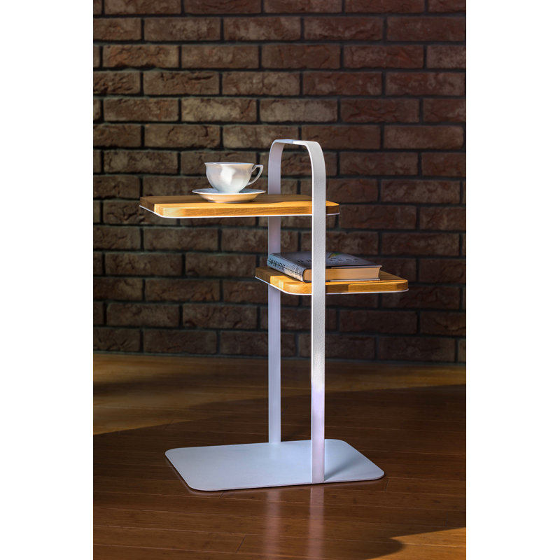 Schatz Side Table with Storage, White