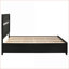 Lit plateforme pleine grandeur avec rangement en bois d'ingénierie - aucun sommier nécessaire - noir avec tiroirs glamour pour chambre principale / chambre d'amis-839318239