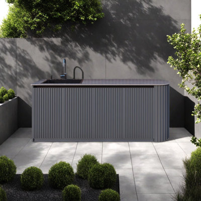 Outdoor All-Aluminum Rock Panel Sink Cabinet