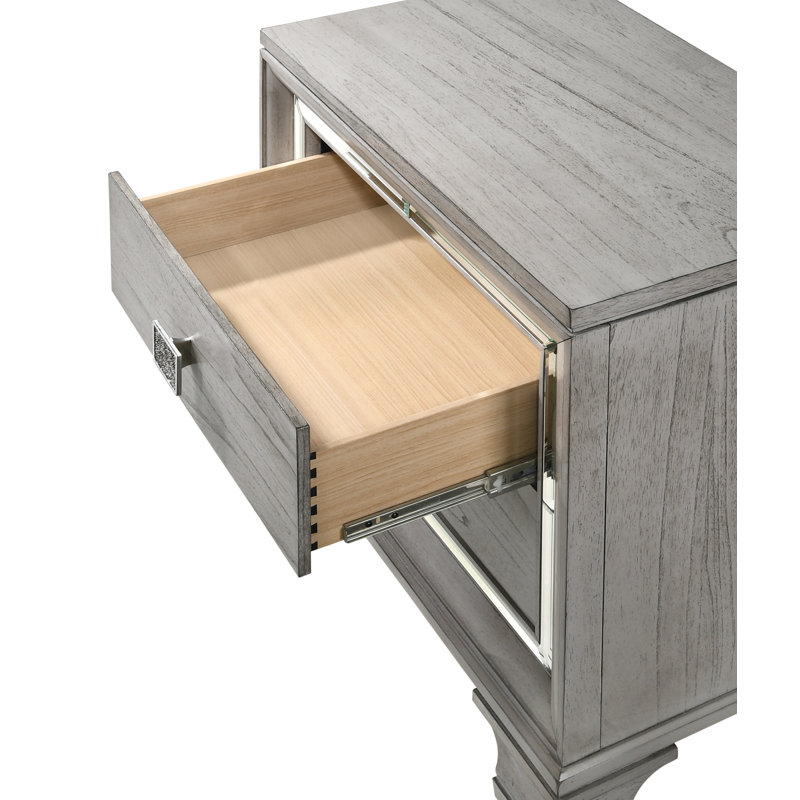 Ensemble de chambre à coucher tapissier à panneau Iy Grey, Très grand