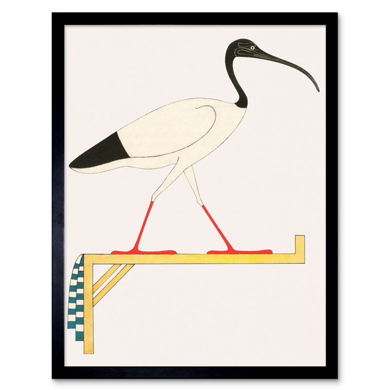 Sacred Ibis Bird On Stand Thoth Egyptian - Single Picture Frame Print