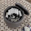 Repose-pieds rond avec rangement en velours Briana-617450947