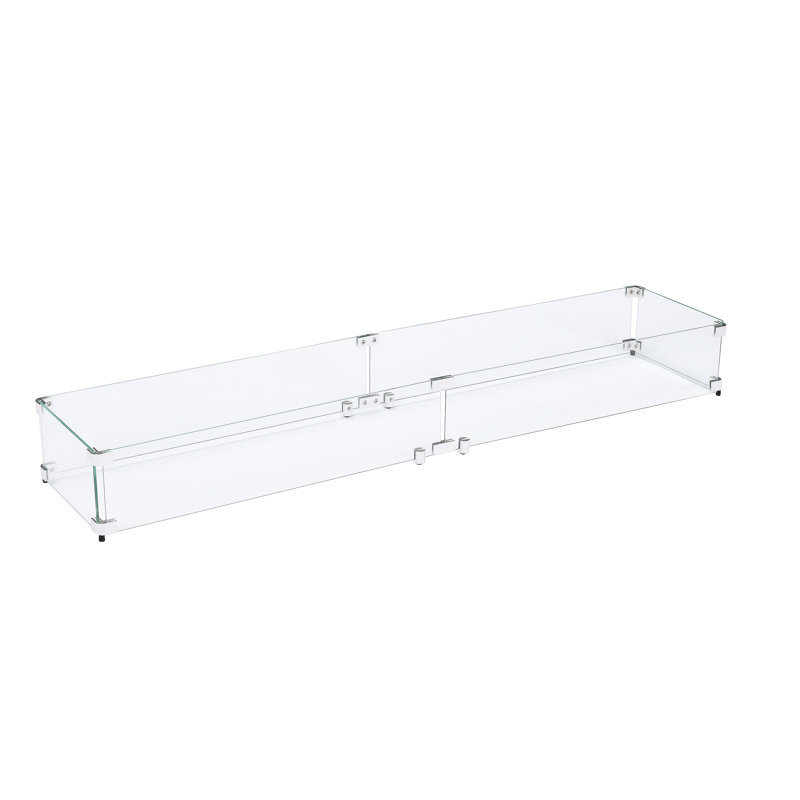 Rectangle Fire Pit Wind Guard , 53" W x 11" D x 6" H