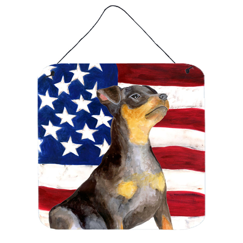 Décoration murale patriotique, Pinscher miniature noir