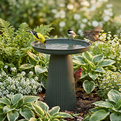 Gleeful Garden Metal Outdoor Bird Bath